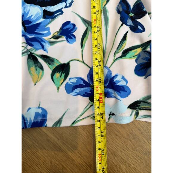 Lauren Ralph Lauren Floral Trapeze Shift Dress Blue Cream 16 - Picture 8 of 8